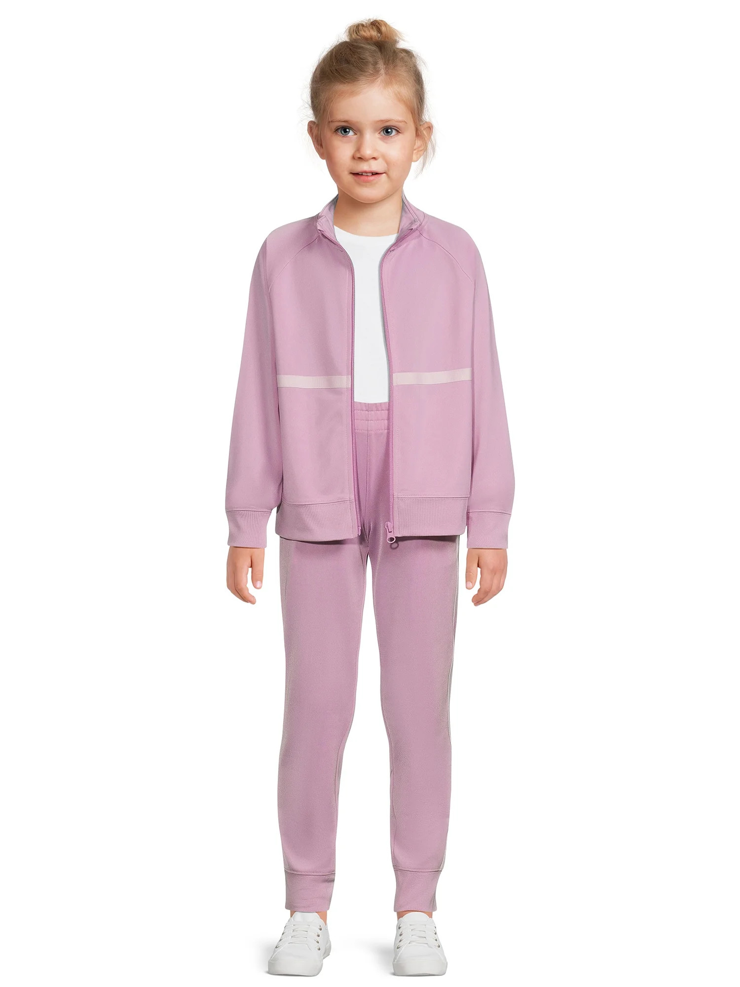 Athletic Works Girls Fleece Tracksuit, 2-Piece, Sizes 4-18 & Plus - Walmart.com | Walmart (US)