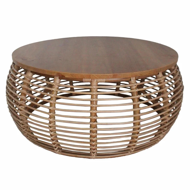 New Pacific Direct Iris Rattan Round Coffee Table | Walmart (US)