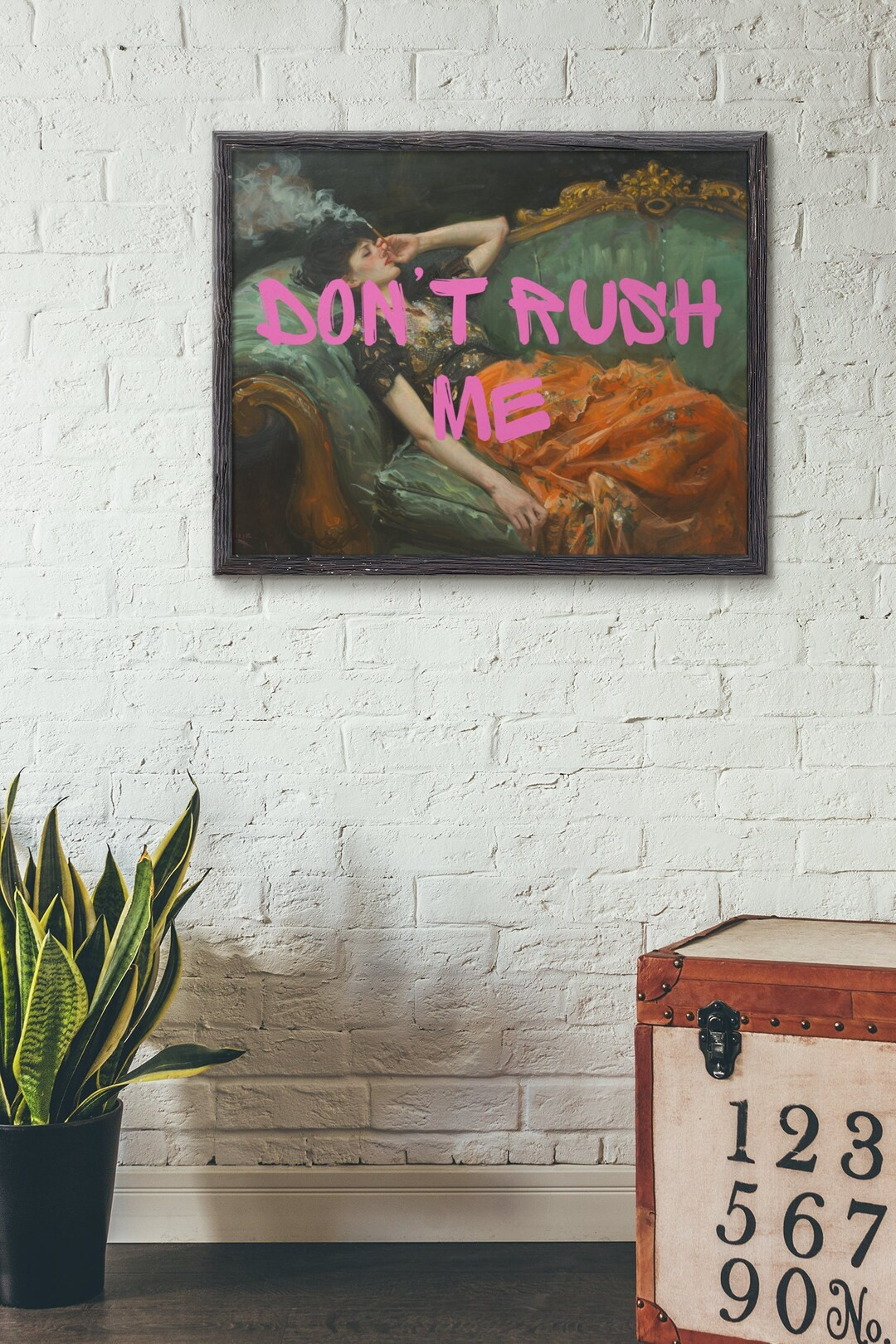 Don't Rush Me Wall Art Print Digital Prints Pink Home Decor Pink Poster Altered Art Wall Print Pr... | Etsy (US)