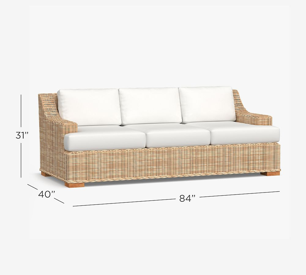 Huntington Wicker Slope Arm Outdoor Sofa (84") | Pottery Barn (US)