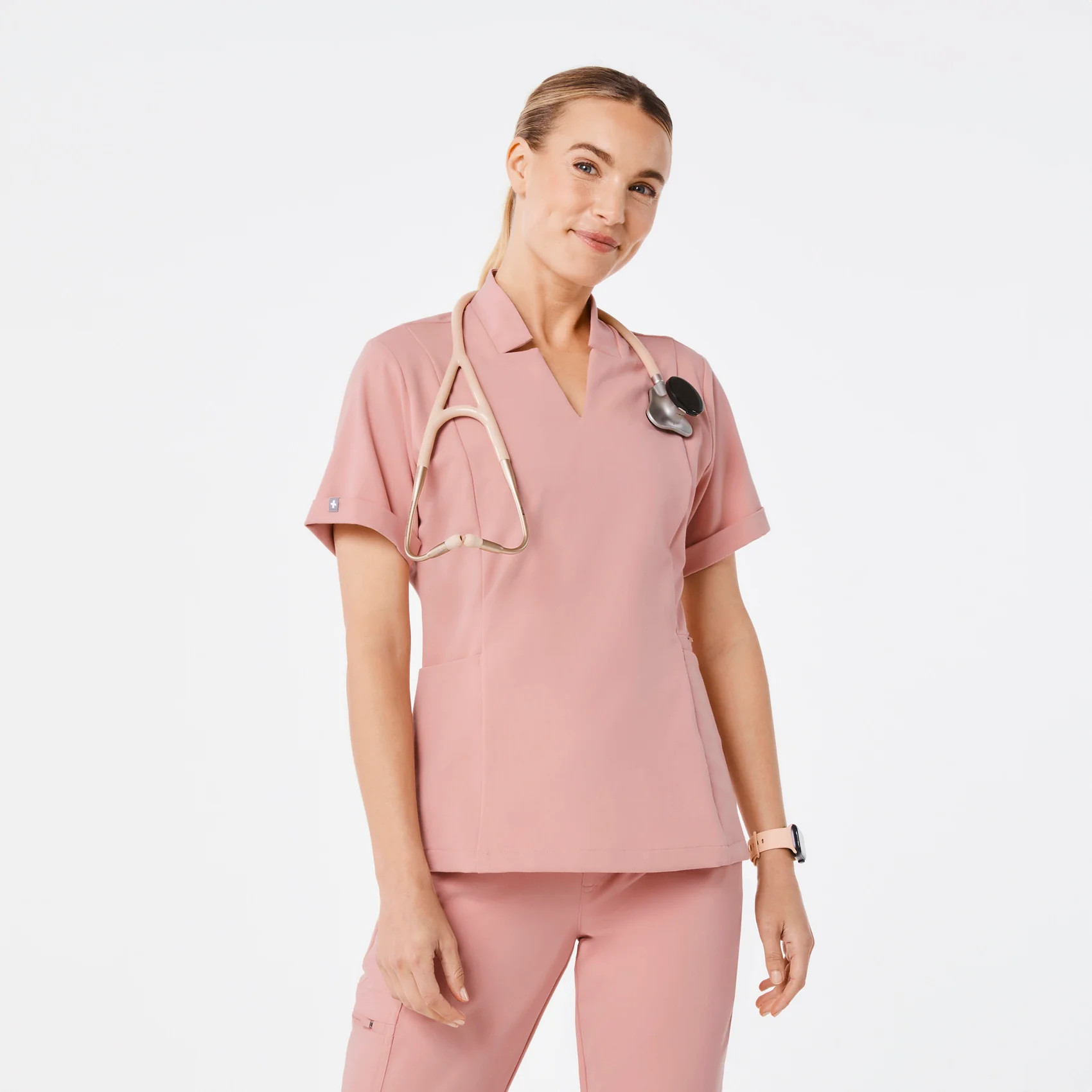 Women’s Inala Scrub Top  - Pink Sand · FIGS | FIGS