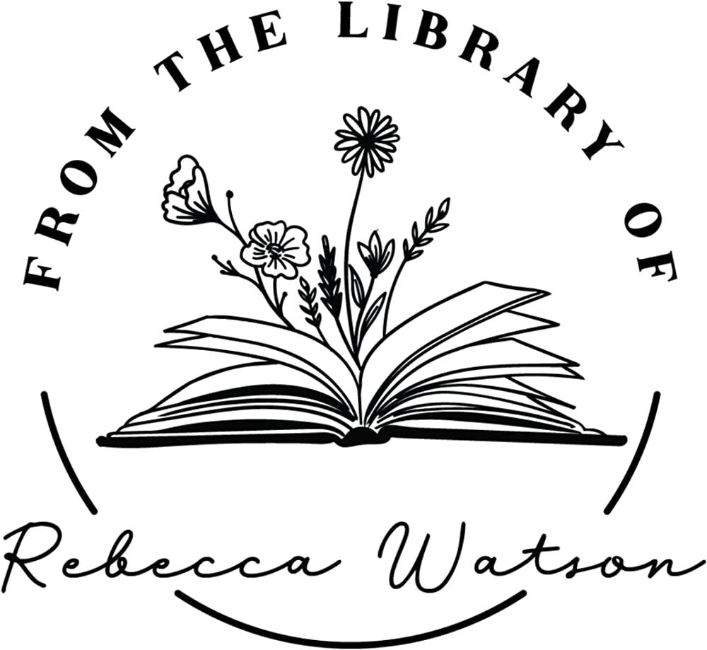 from The Library of | Ex Libris | Floral Book Stamp | Personalized Teacher Stamp | Custom Library... | Amazon (US)