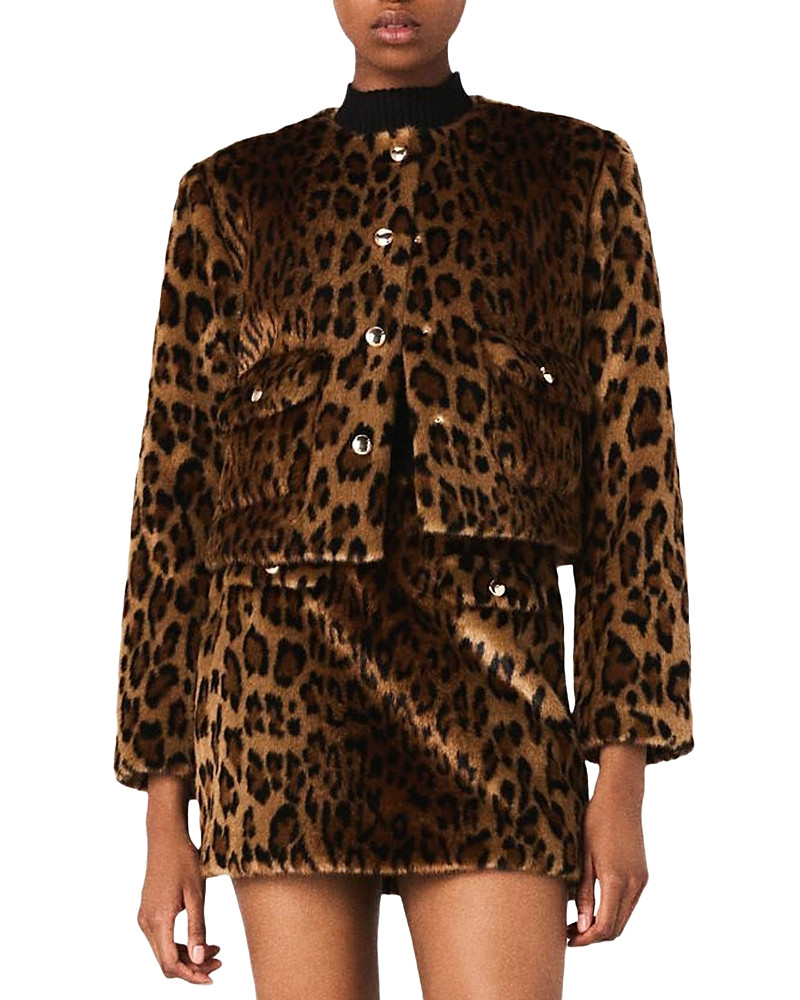 Maje Leopard Faux Fur Jacket | Bloomingdale's (US)