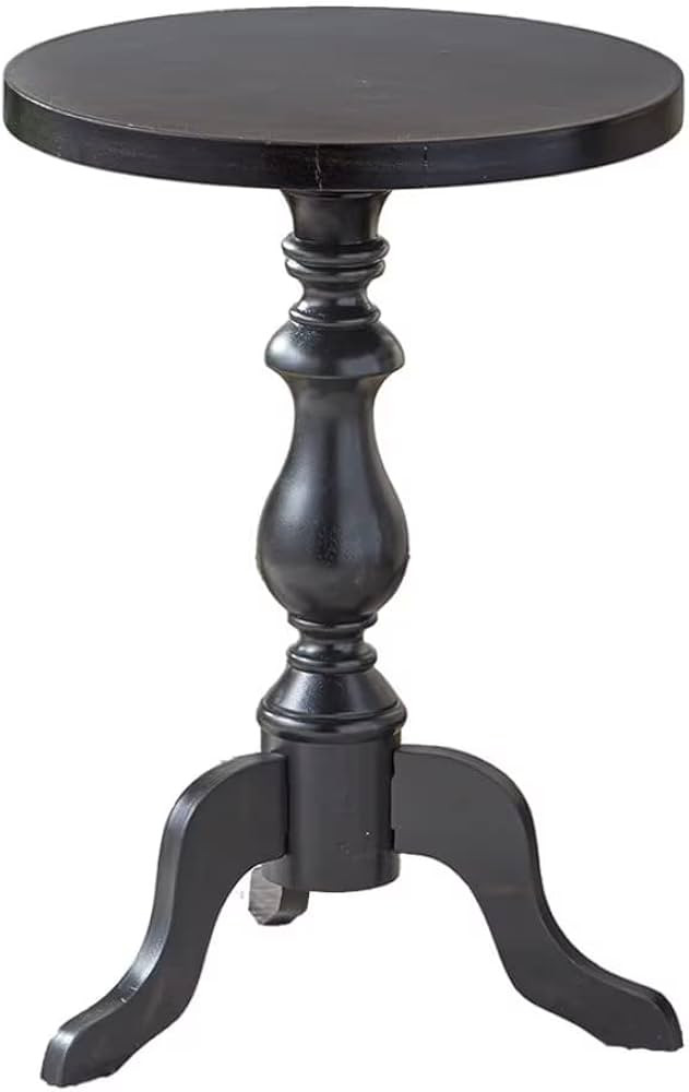 Vintage-Inspired Round Table with Three Legs for Traditional Styles (Black) | Amazon (US)