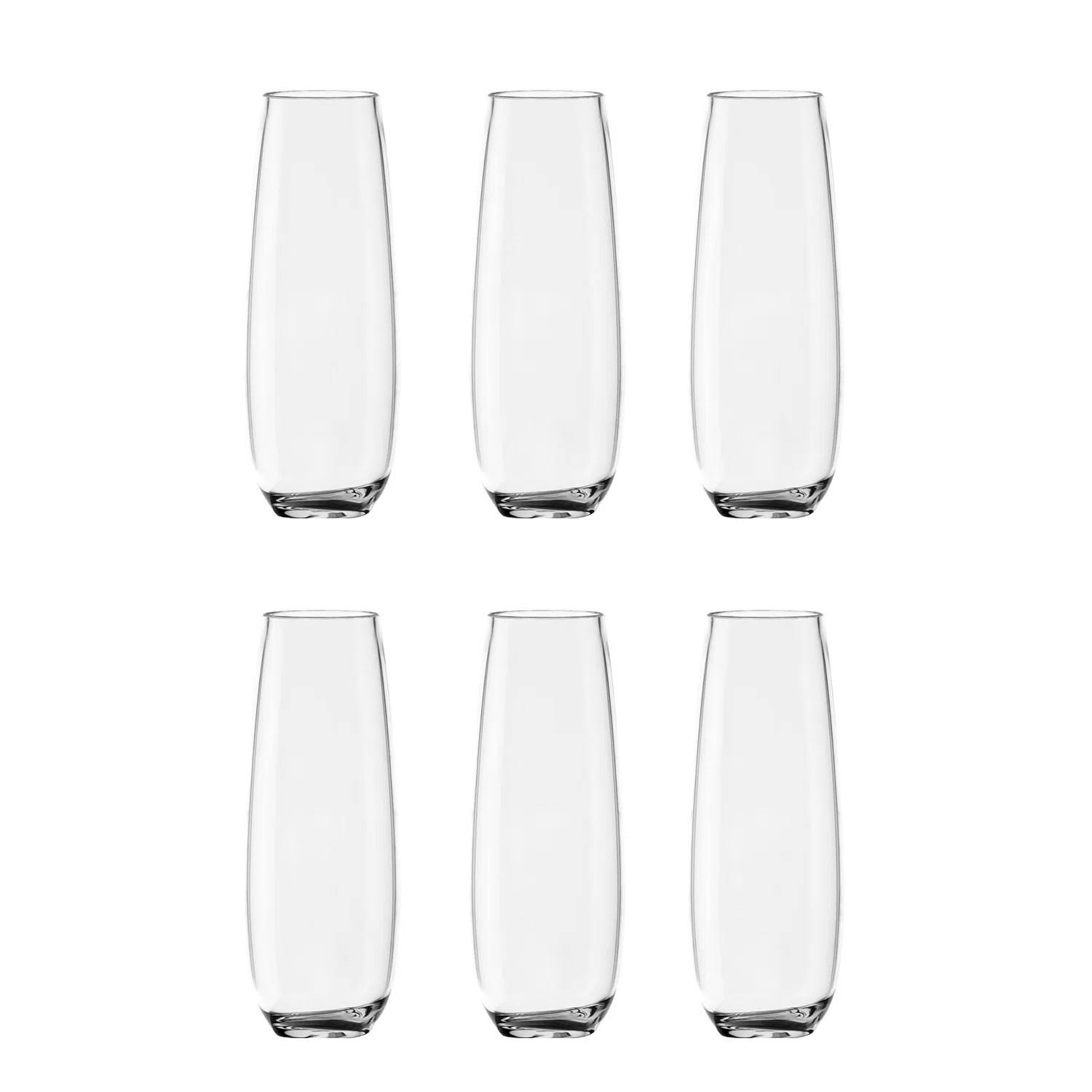 Laya Acrylic Stemless Flute - Clear - 10 oz (Set of 6) | Wayfair North America