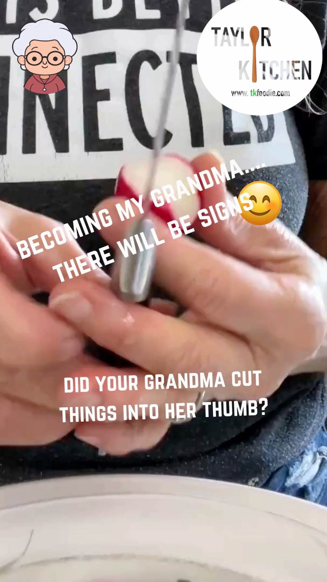 Little things my #grandma did, like cutting vegetables and fruits into her thumb instead of on a cutting board.
I catch myself doing these same things and am instantly reminded of her 👵🏻

Not even sure my grandmothers owned a cutting board, but make sure you have one 😉

Some really good ones as well as good knives are linked here on my LTK 

 #LTKfoodie #LTKHome