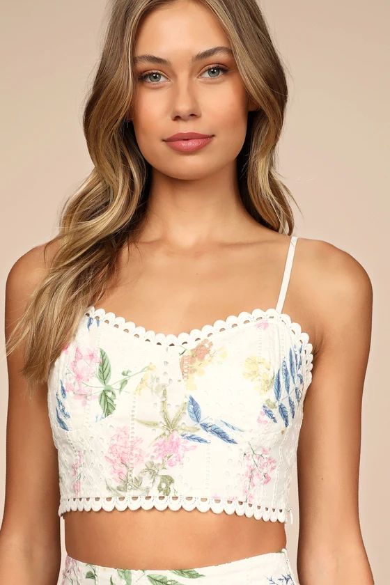 Sweet At Heart White Floral Embroidered Two-Piece Midi Dress | Lulus