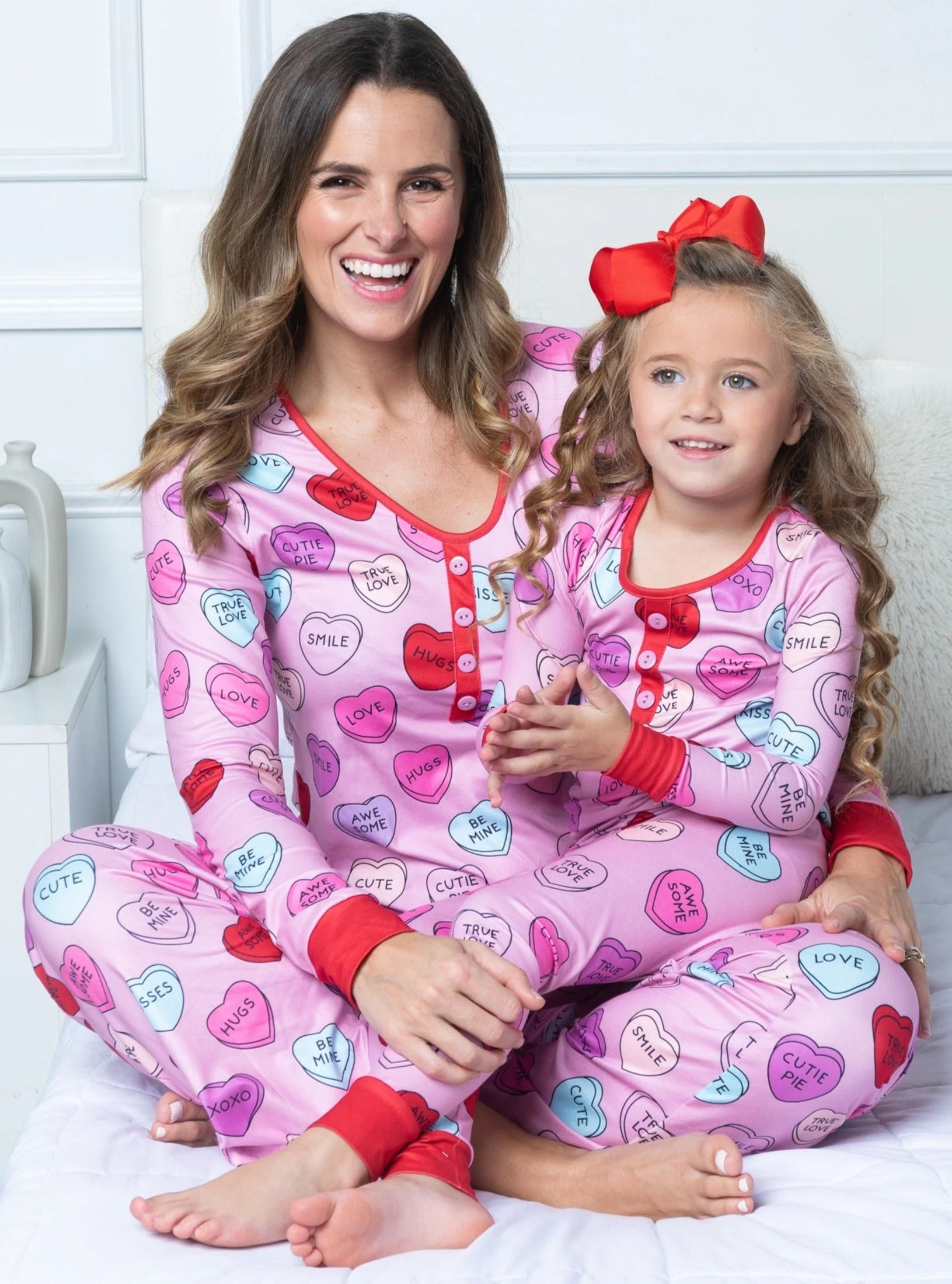 Mommy and Me Truest Love Pajama Set Pink / Mom-M | Mia Belle Girls