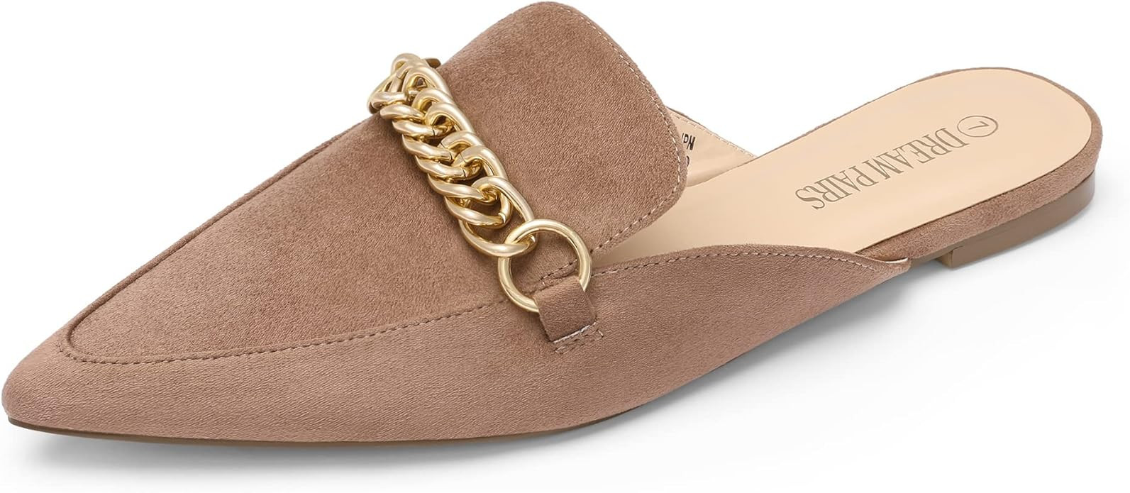 DREAM PAIRS Women's Flat Mules Pointed Toe Backless Loafer Shoes | Amazon (US)