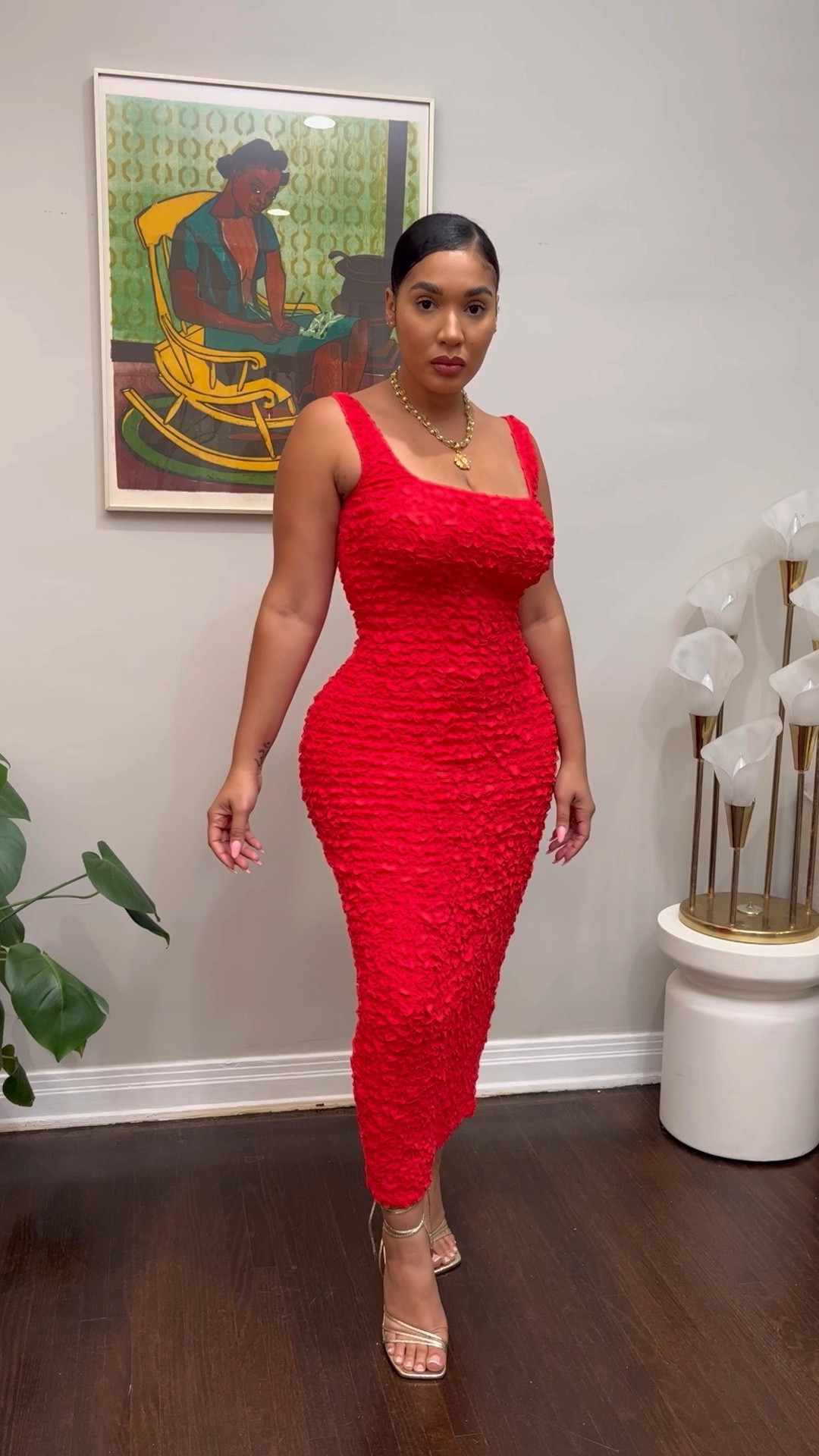 Mara Hoffman’s popcorn dresses are everything! I get so many compliments when I wear them out. The colors are so vivid and it hugs the curves just right. Also wearing Spanx underneath is seamless because of the material which is very very stretchy. I’m wearing a Medium but could even fit a small. These fabulous gold shoes are from Steve Madden. They are surprisingly comfortable and look very sexy on! Also pearls and gold just go together! Happy shopping girlies!! 💖

#LTKmidsize #LTKshoecrush #LTKstyletip