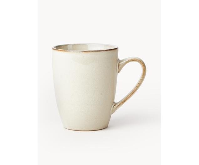 Handmade ceramic mugs Thalia in cream white, 2 pcs | Westwing EU