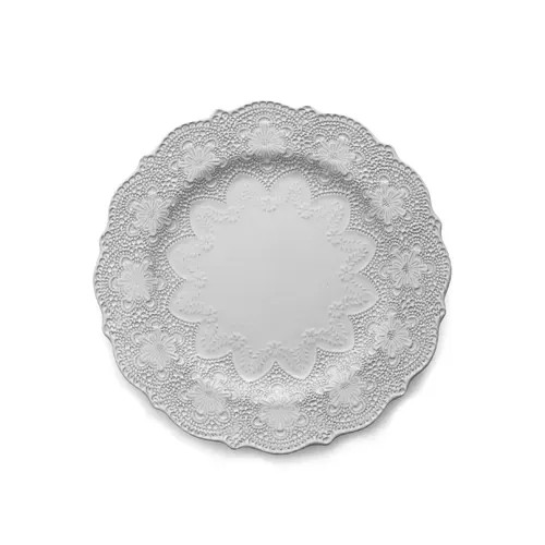 Merletto White Dinner Plate 10.75" D | Gracious Style
