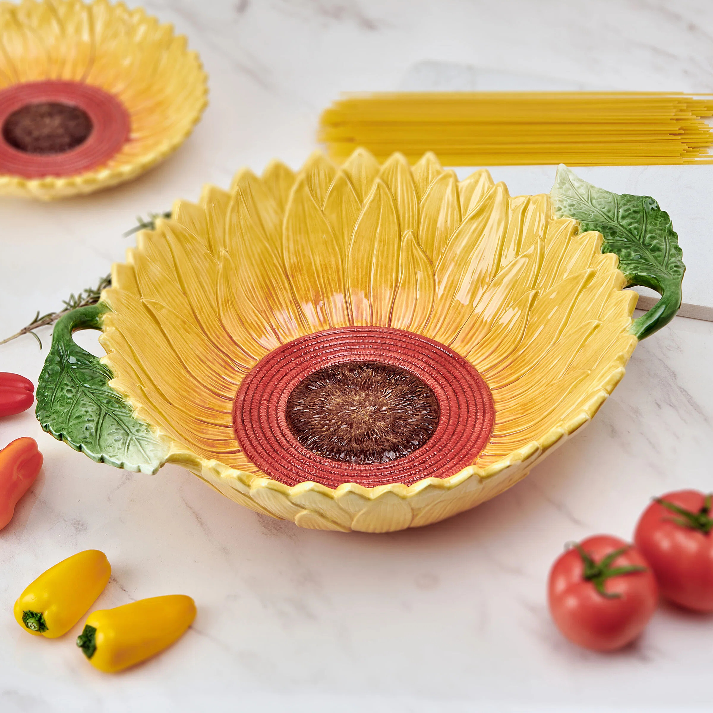 Fitz And Floyd Provence Sunflower Pasta Serving Bowl, 17.25 Inch | Wayfair North America