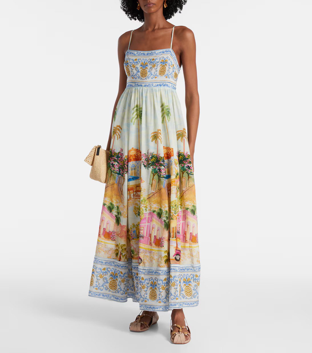Printed cotton-blend maxi dress | Mytheresa (UK)