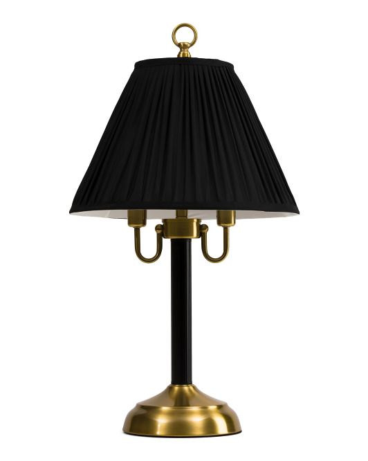 25in Metal Table Lamp With Pleated Shade | TJ Maxx