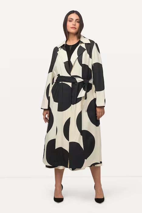 Grand Dot Print Belted Coat | Coats | Ulla Popken