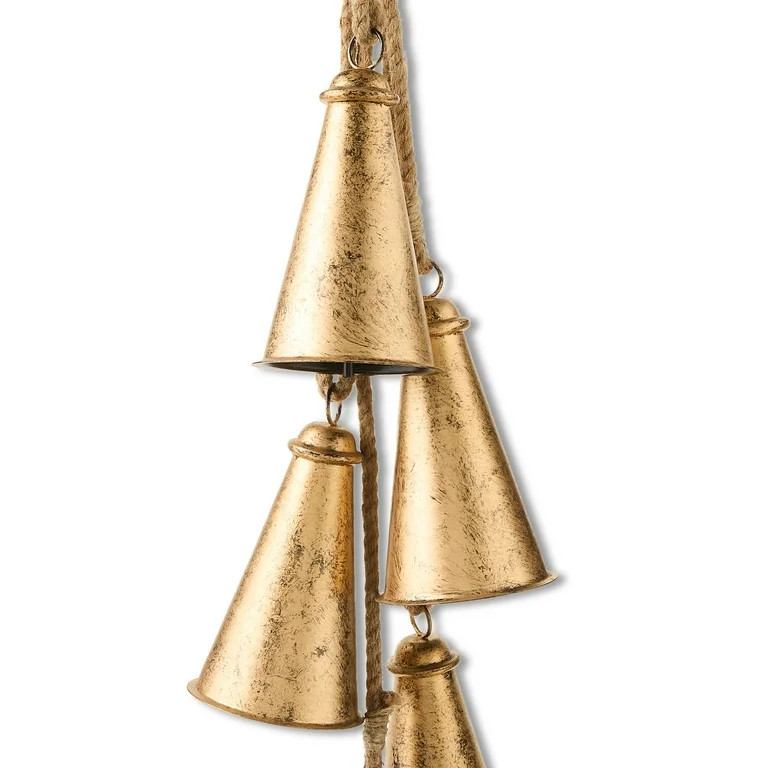 Metal Bells Hanging Christmas Decoration, Antique Gold, 32", by Holiday Time | Walmart (US)