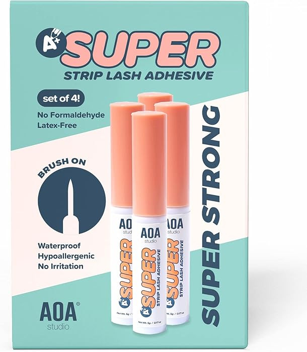 AOA Studio Eyelash Lash Glue Enhancers 4pcs Strip Lash Adhesive Strong Hold Water Proof Formula N... | Amazon (US)