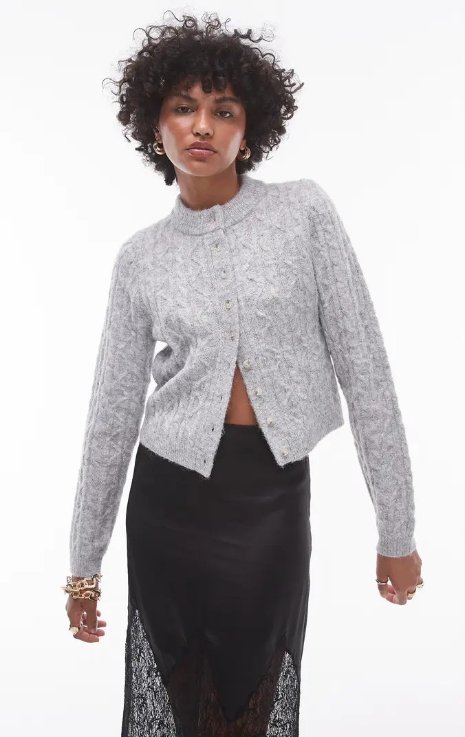 Cable Stitch Crop Cardigan | Nordstrom