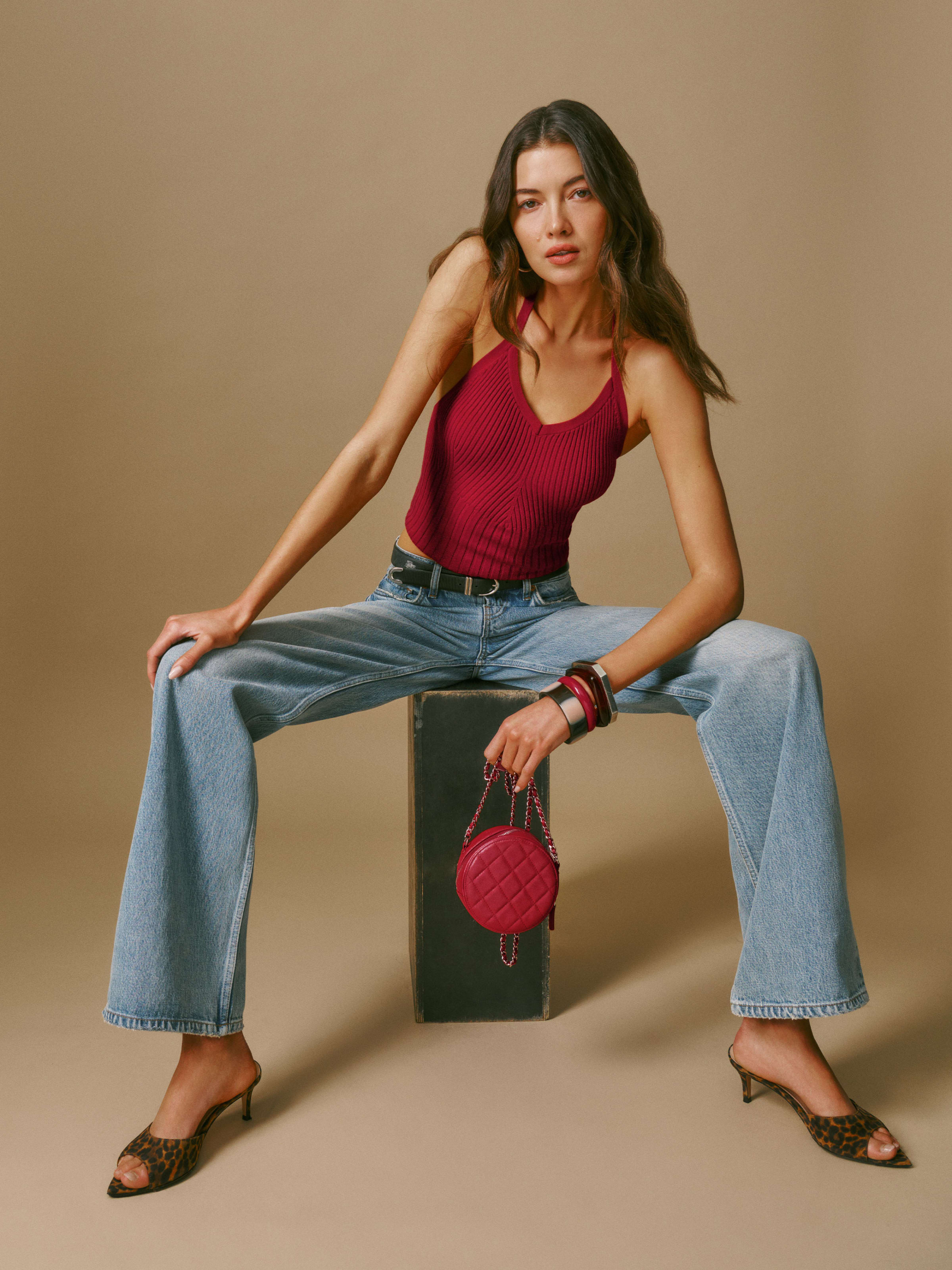 Delia Ribbed Halter Top | Reformation (Global)