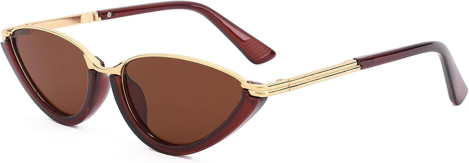Retro Cat Eye Sunglasses for Women Trendy Gold Shades | Amazon (US)