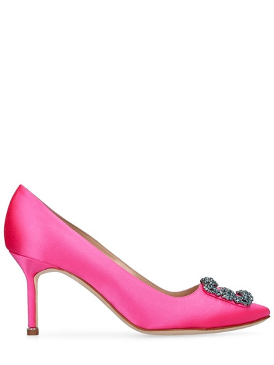 70mm hangisi satin pumps - Manolo Blahnik - Women | Luisaviaroma | Luisaviaroma