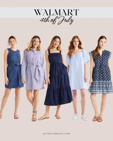 These summer dresses from Walmart are perfect for 4th of July! They have denim mini dresses, striped shirt dresses, a midi dress with pockets, and a patterned dress with flutter sleeves. 

Summer dress, fashion over 40, 4th of July outfit

#walmartpartner
@Walmart
#WalmartFinds 

#LTKover40 #LTKfindsunder50 #LTKstyletip