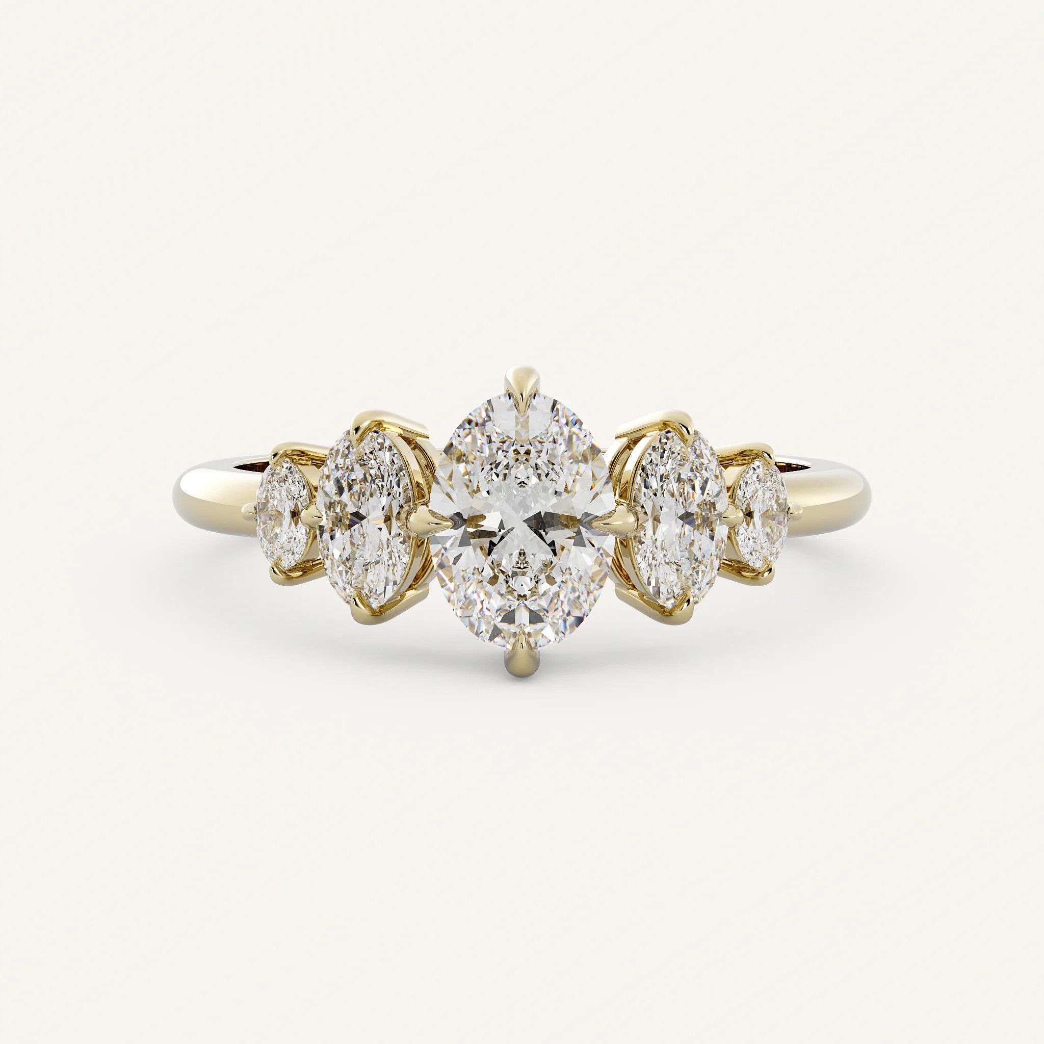Elowen - 14K Yellow Gold - Oval - Natural Diamond | Olive Ave Jewelry