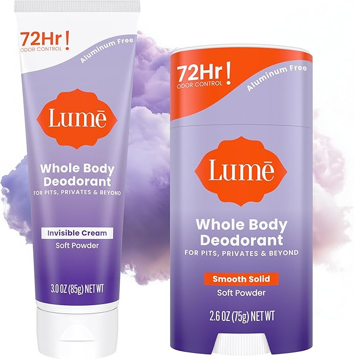 Lume Whole Body Deodorant - Invisible Cream - 72 Hour Odor Control - Aluminum Free, Baking Soda F... | Amazon (US)