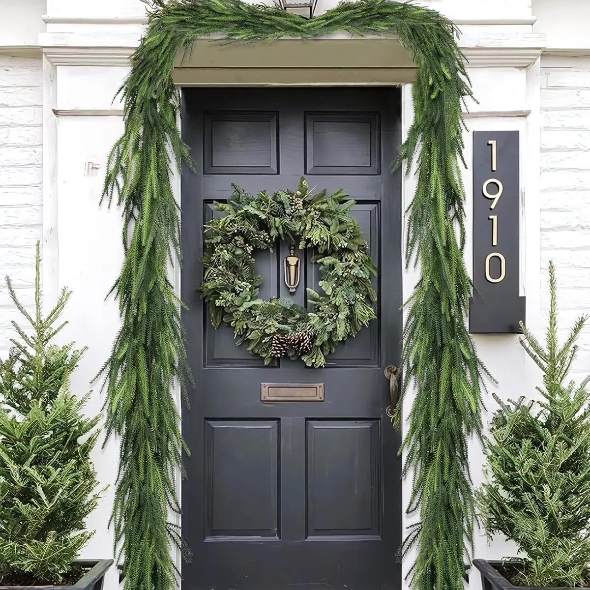 Christmas Decorations - Christmas Garland - 6 Ft Artificial Norfolk Pine Garland - Realistic Gree... | Wayfair North America