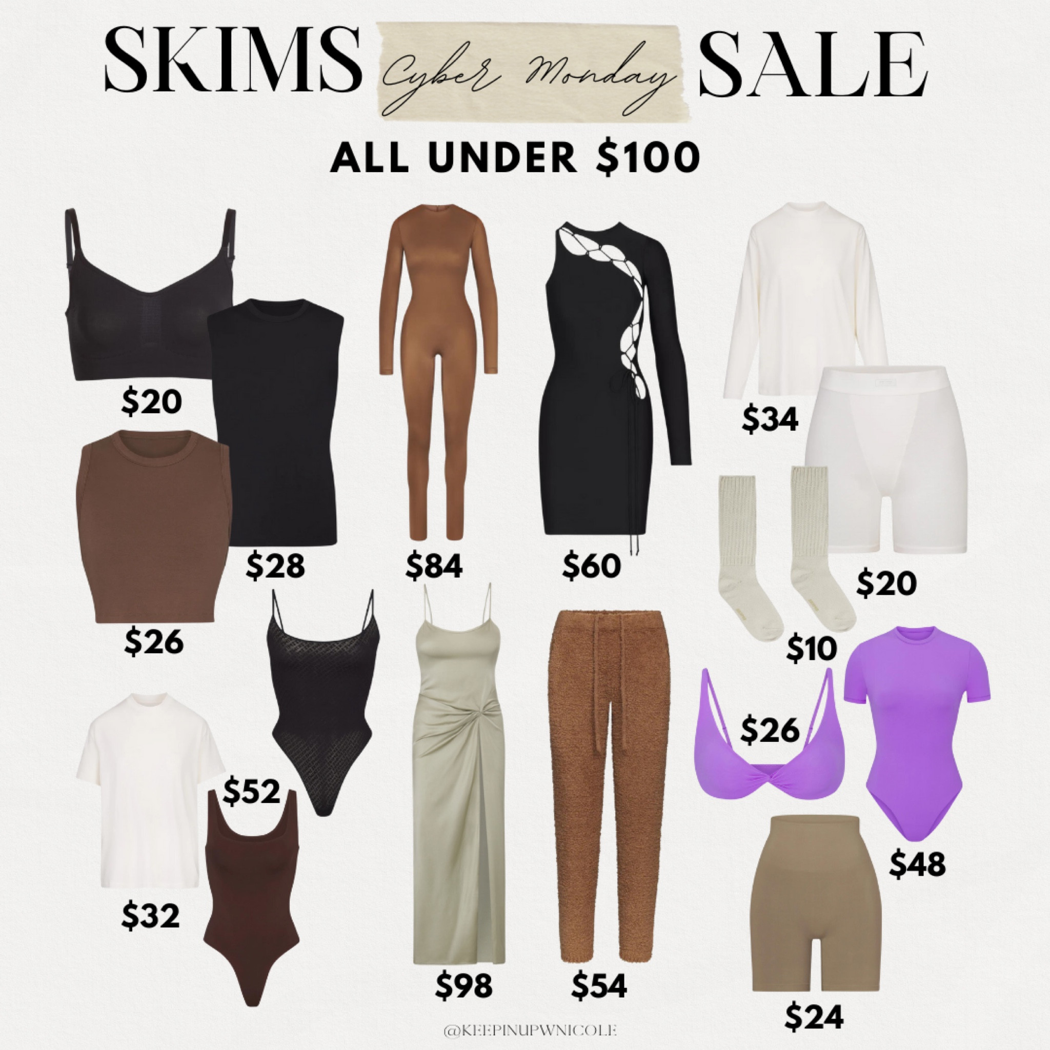 SKIMS Cyber Monday sale! All items are under $100, like the bodysuits, bralettes, dresses, boxers, & much more! #skims #cybermonday #ltksale #under100 #giftsforher #shapewear #bodysuit #goingout #dress #bralette #onesie 

#LTKCyberweek #LTKunder100 #LTKsalealert