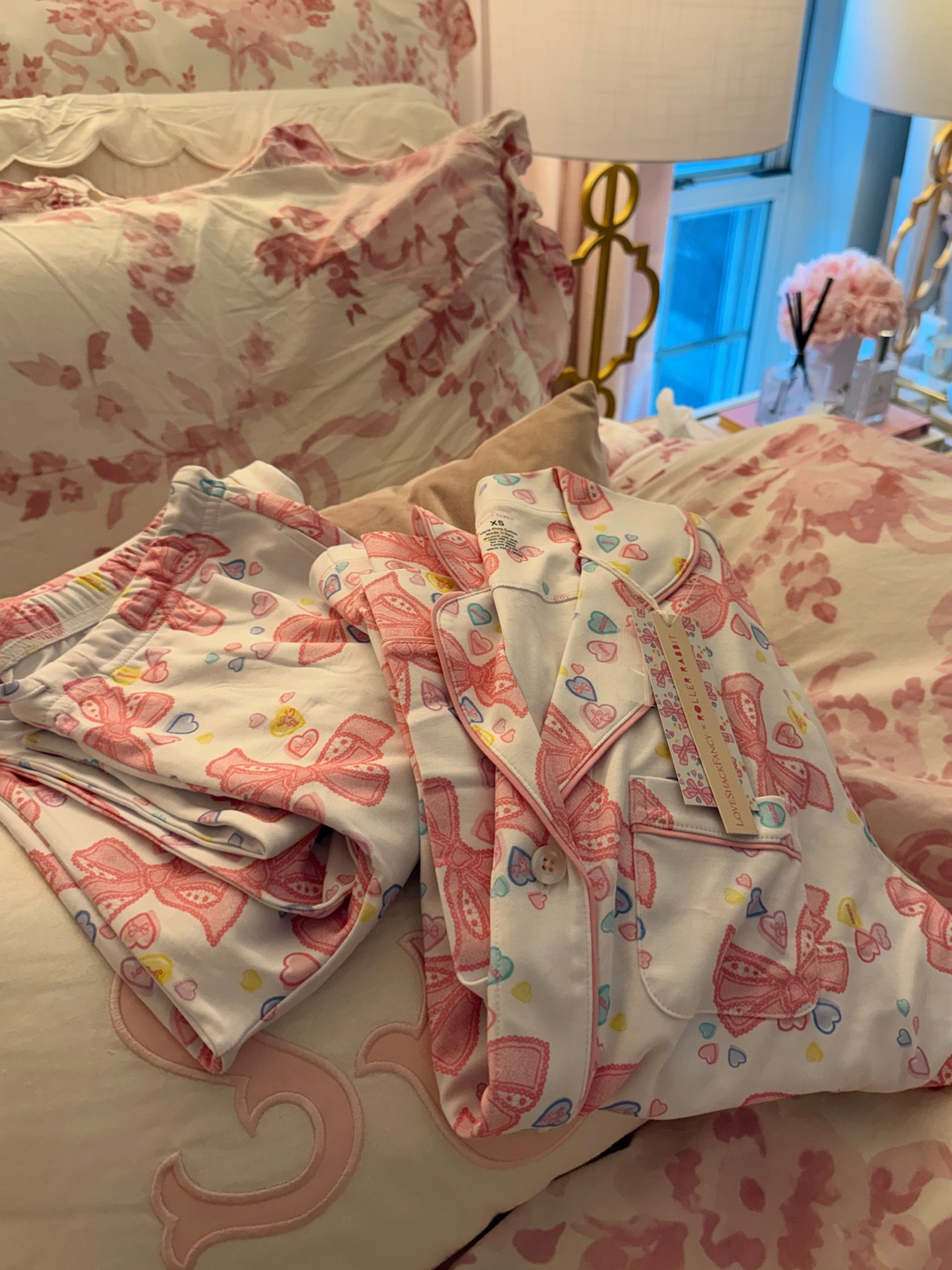 So obsessed with the new LoveShackFancy x Roller Rabbit collab 💕🎀 so perfect for Valentine’s Day! LTK Valentine | LSF x roller rabbit | roller rabbit pajamas | trending pajamas | preppy pajamas | chic pajama set | Valentine’s Day fit guide | LTK U 

#LTKU #LTKValentine #LTKSeasonal
