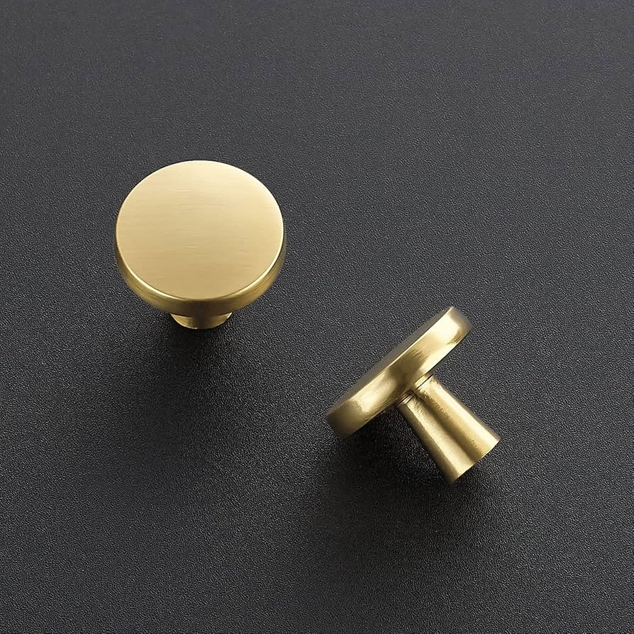 Ravinte 30 Pack Solid Knobs Kitchen Cabinet Round Pulls Dresser Handles Gold Cupboard Hardware Br... | Amazon (US)
