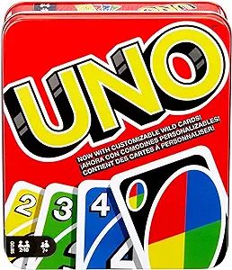 UNO Family Card Game, with 112 Cards in a Sturdy Storage Tin, Travel-Friendly, Makes a Great Gift... | Amazon (US)