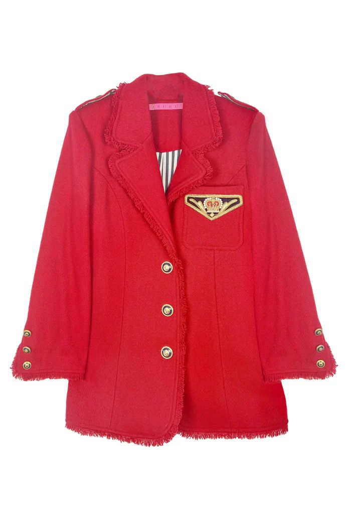 BURU x Sabrina Captain's Blazer - Red Tweed | Shop BURU