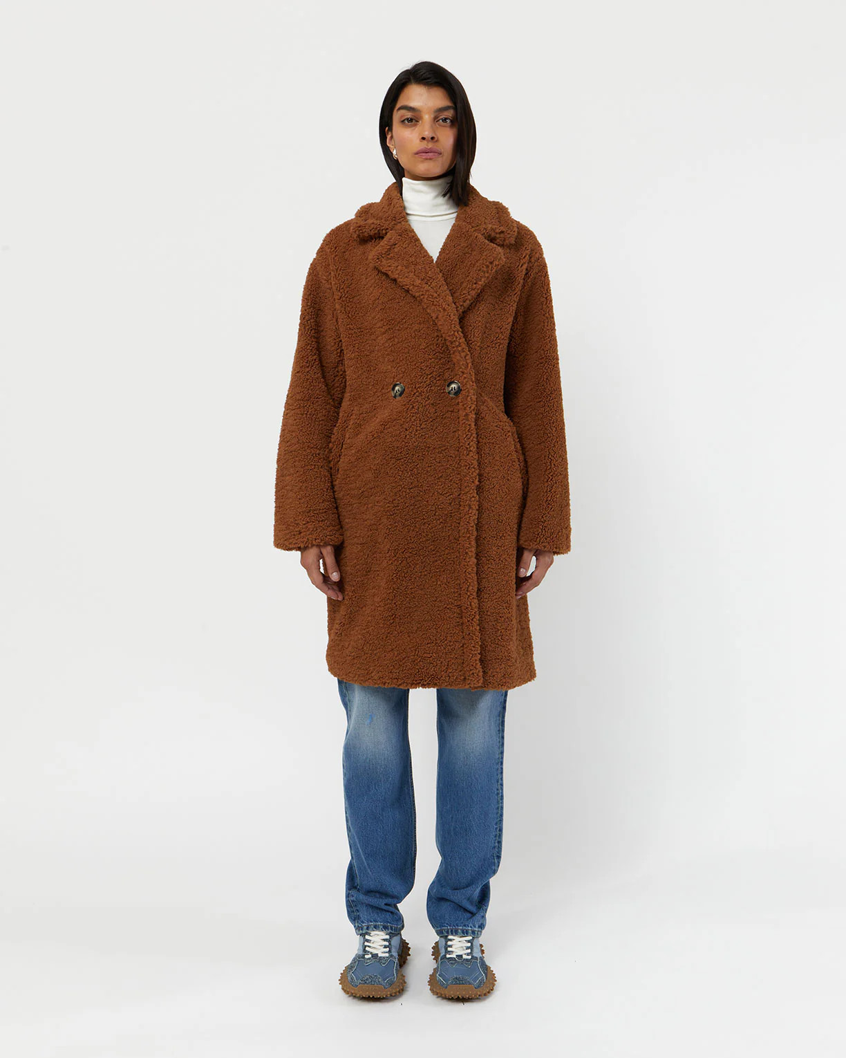 Anouck Camel | Faux Shearling Coat | Apparis