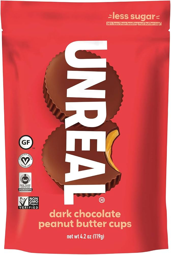 Unreal Dark Chocolate Peanut Butter Cups, 4.2 oz | Amazon (US)