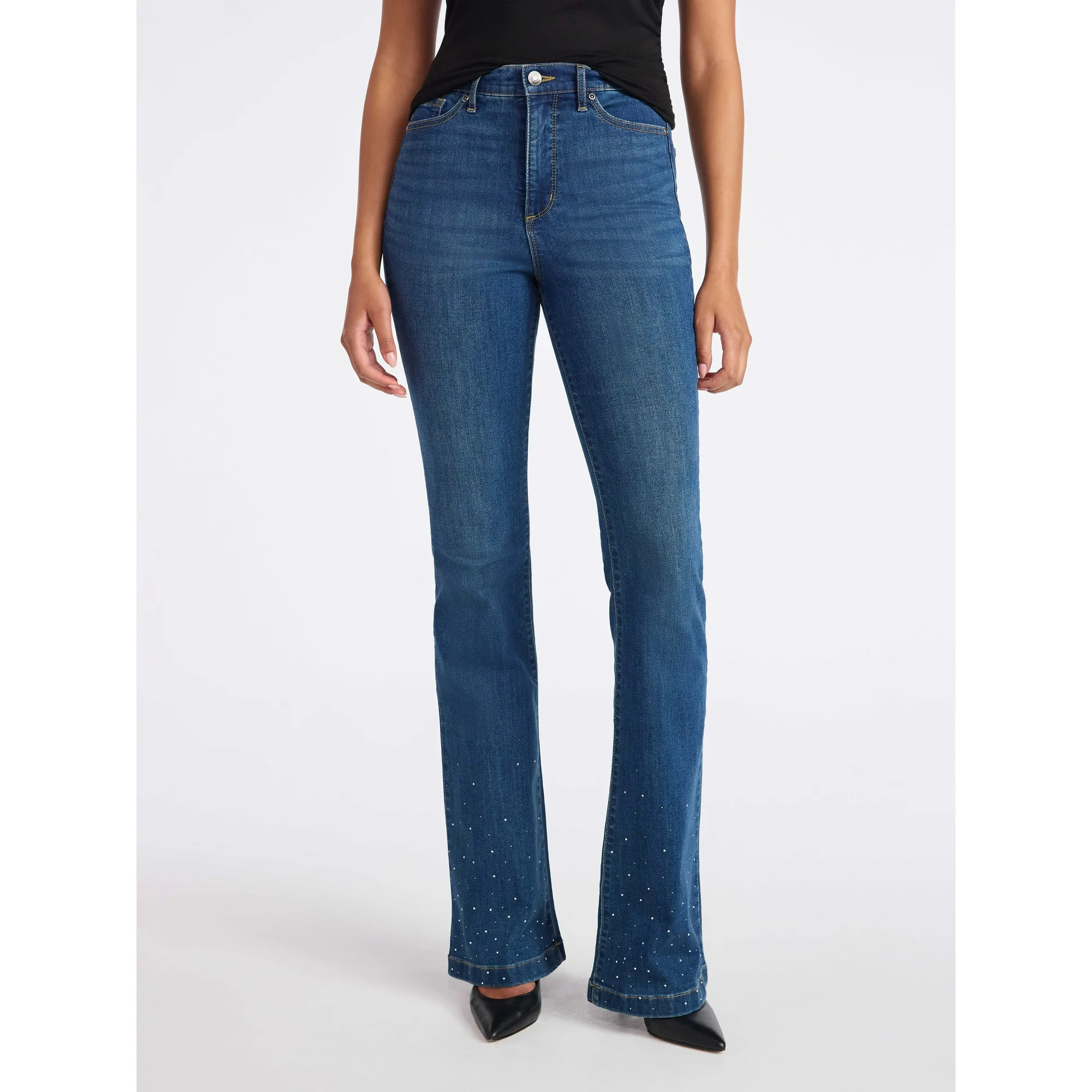 Sofia by Sofia Vergara Women's and Women's Plus Melisa Flare High Rise Jeans, 30.5", 32.5" and 34... | Walmart (US)