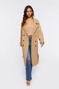 Twill Double-Breasted Trench Coat | Forever 21 (US)