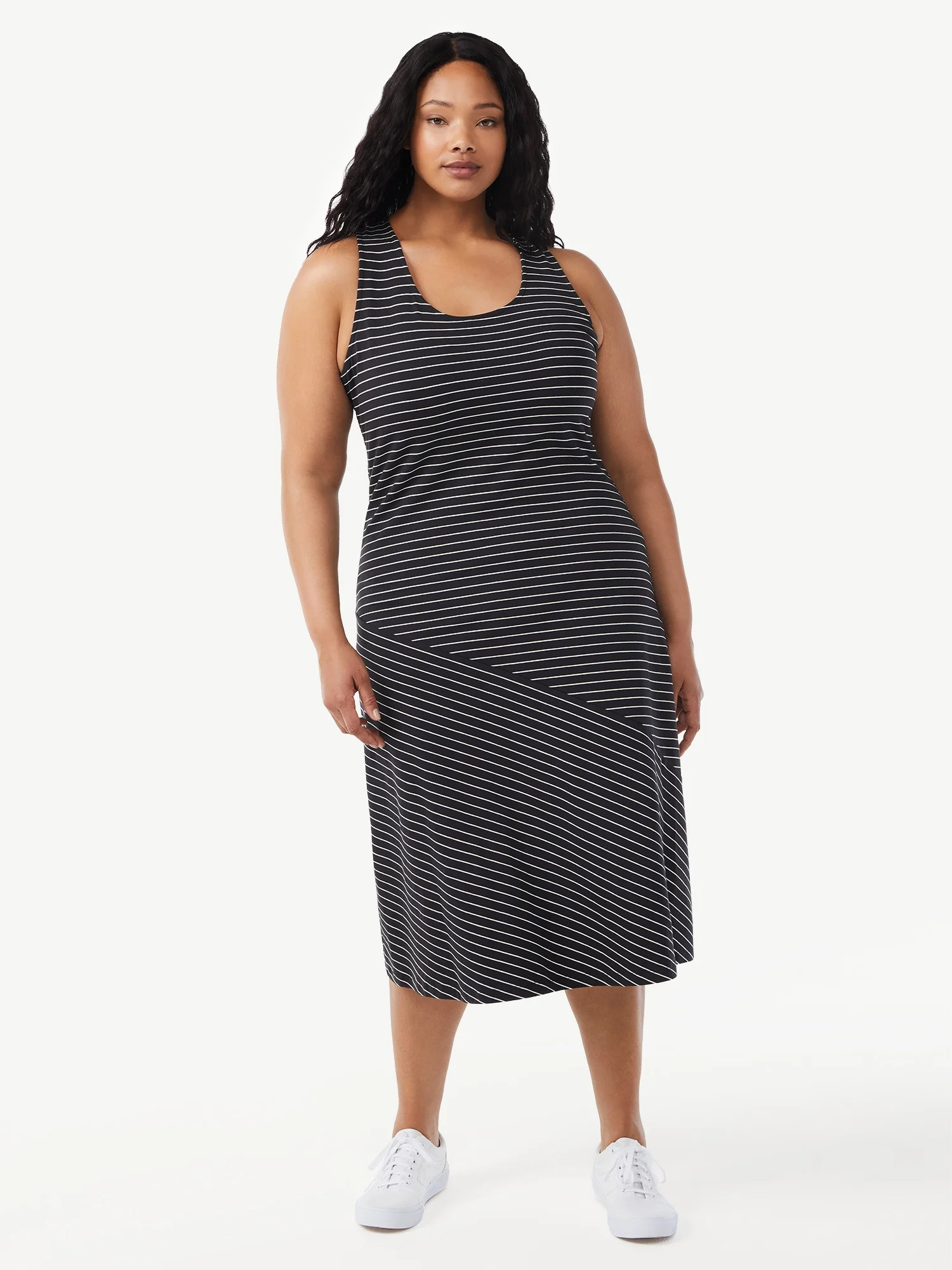 Free Assembly Women's Midi Tank Dress with Twist Back - Walmart.com | Walmart (US)