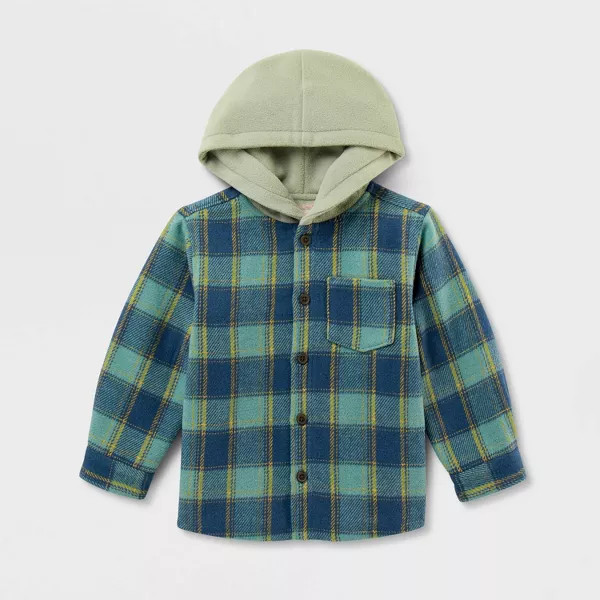 Toddler Fleece Lined Shacket Sweater - Cat & Jack™ Plaid 18M | Target