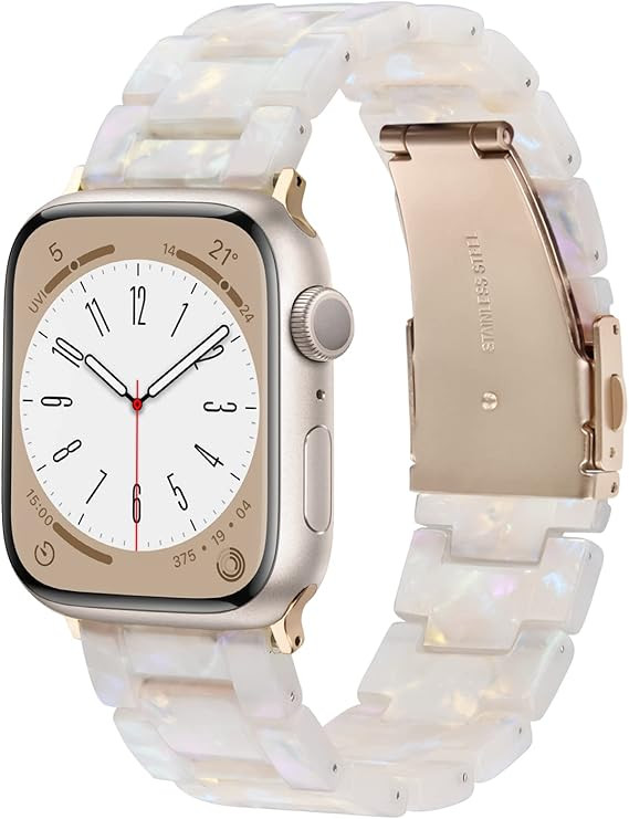 V-MORO Resin Band Compatible with Apple Watch Series 7/8/9/10/11 41/40/38/42mm, Women Fashion Str... | Amazon (US)