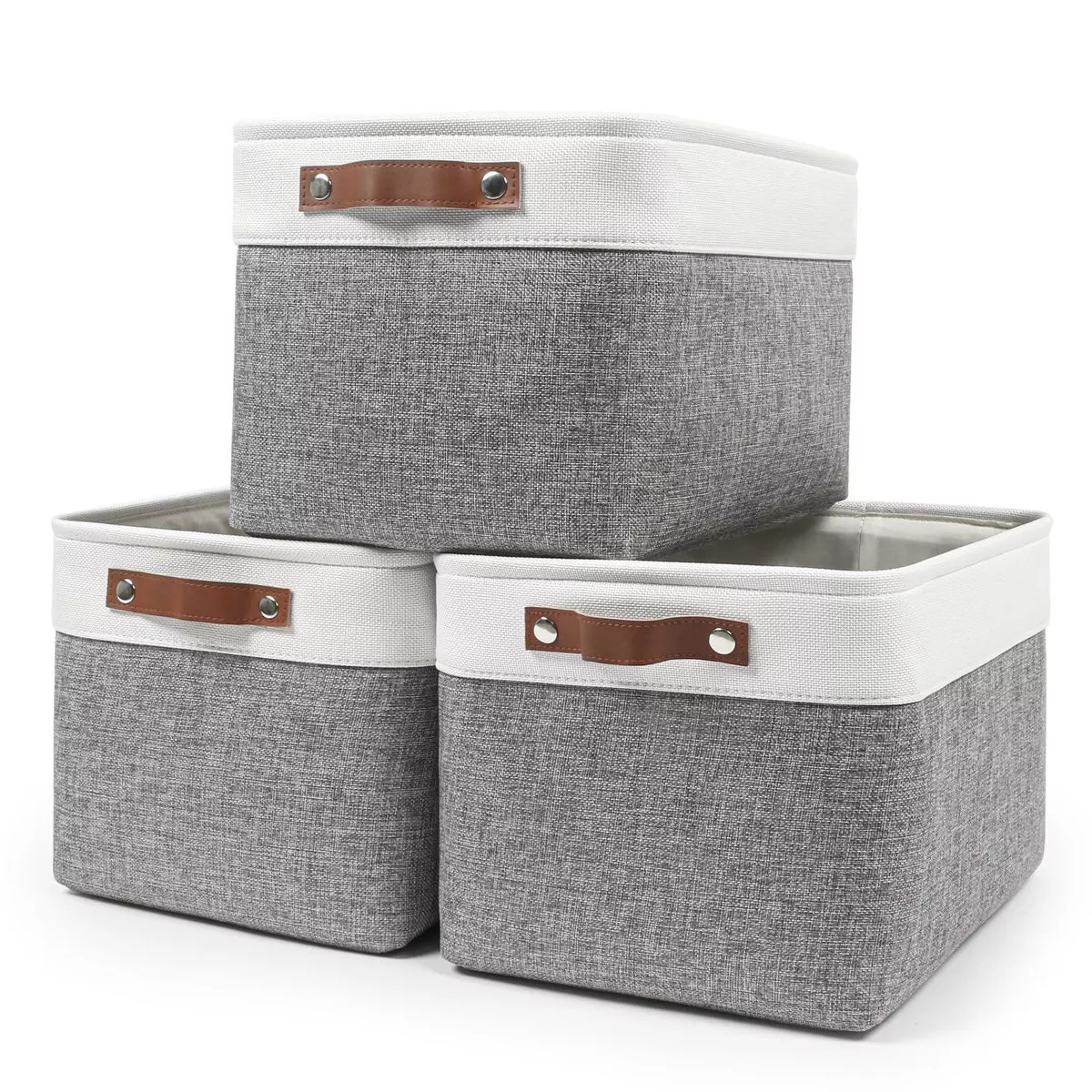 Aoibox Large Fabric Storage Bins Decorative Linen Baskets with Handles for Closet Shelves Organiz... | Target