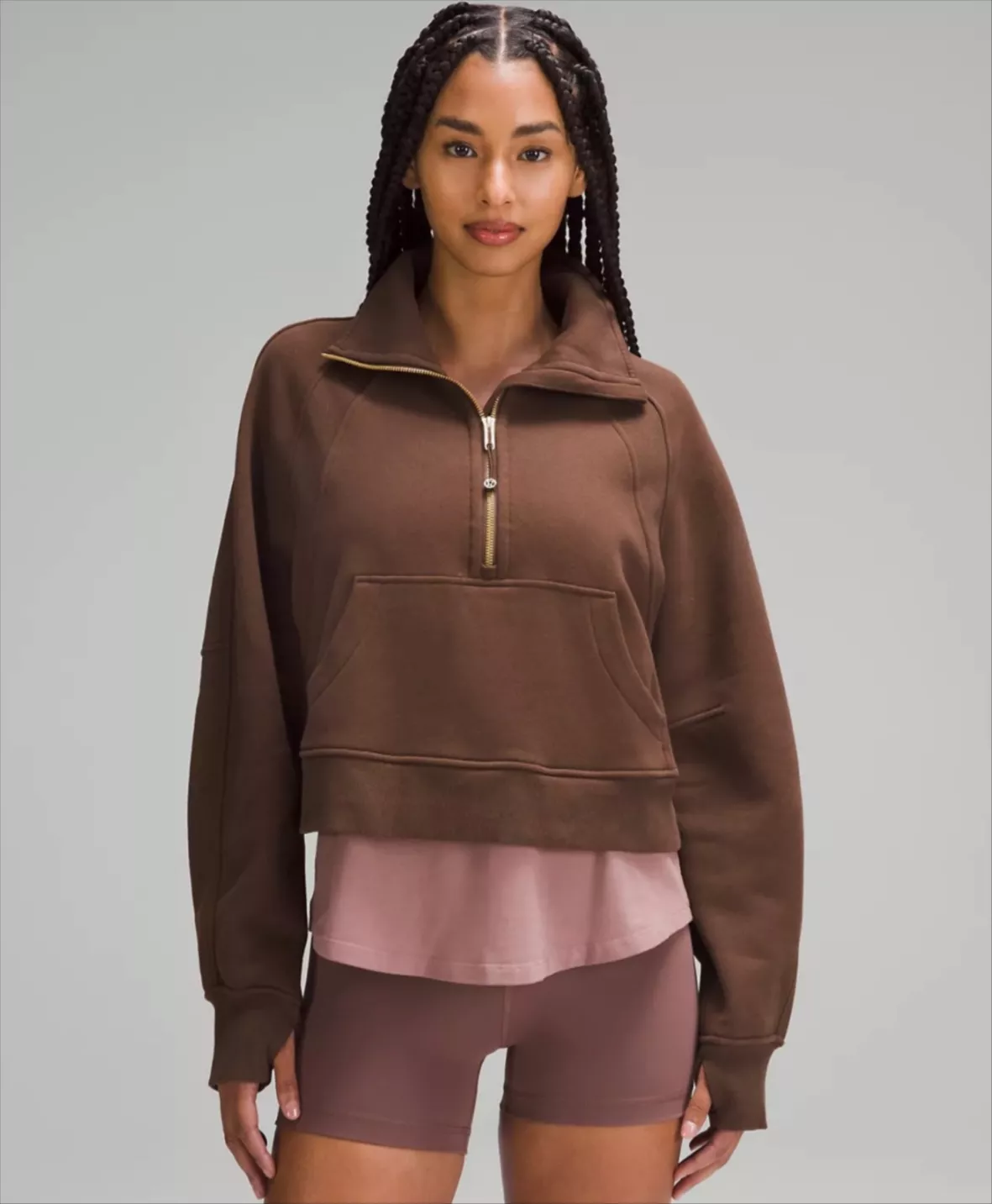 ❤️ Lululemon Scuba Oversized Half 1/2 Zip Hoodie XS/S Black BLK Crop  Sweater NWT 