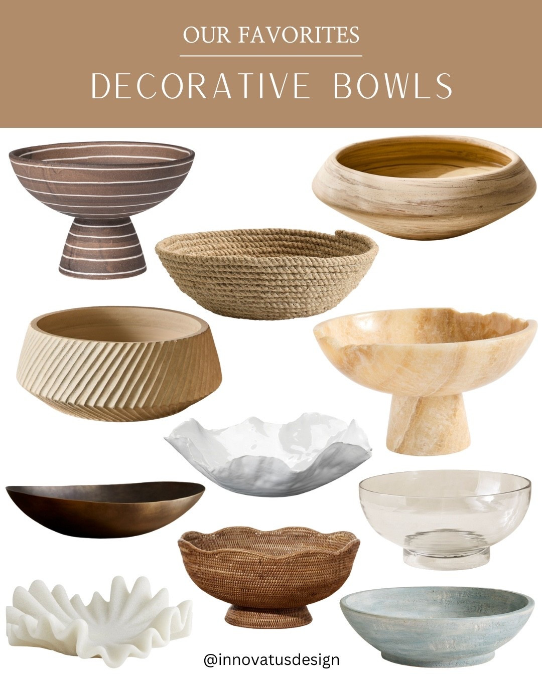 Decorative bowls are the perfect way to add texture and a different height level to styled areas of the home. This collection of our favorite decorative bowls are ideal for using on coffee tables, console tables, and even in hallways or kitchens!

#LTKFindsUnder100 #LTKHome #LTKSeasonal