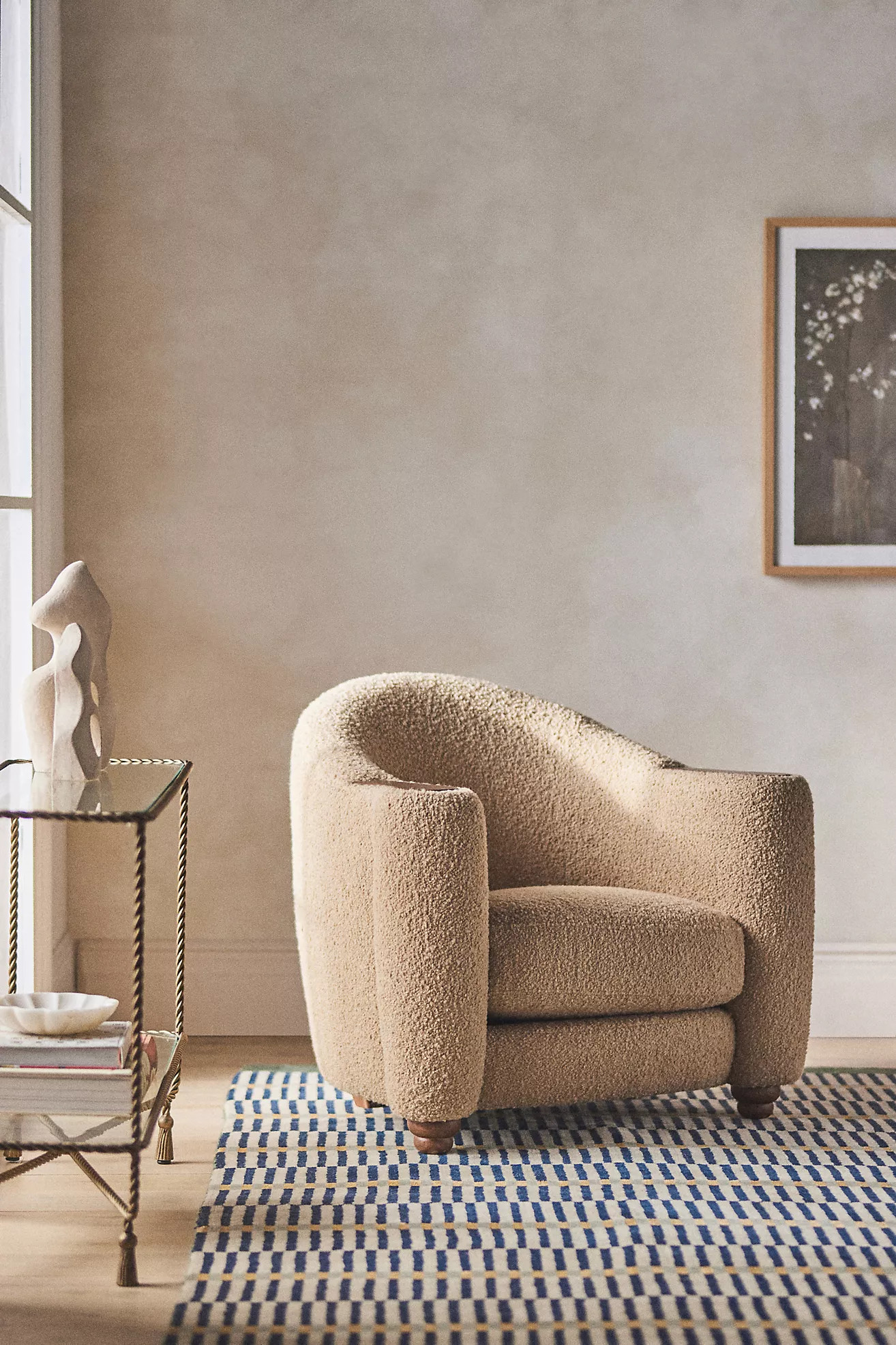 Halligan Bouclé Rounded Club Chair | Anthropologie (US)