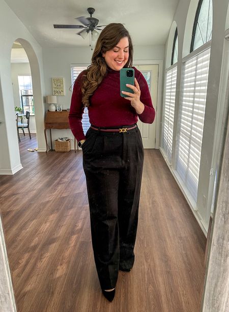 Workwear #ootd 12/11/23 

These are my favorite high waisted wide leg trousers 

Womens business professional workwear and business casual workwear and office outfits midsize outfit midsize style 

#LTKworkwear #LTKmidsize #LTKstyletip