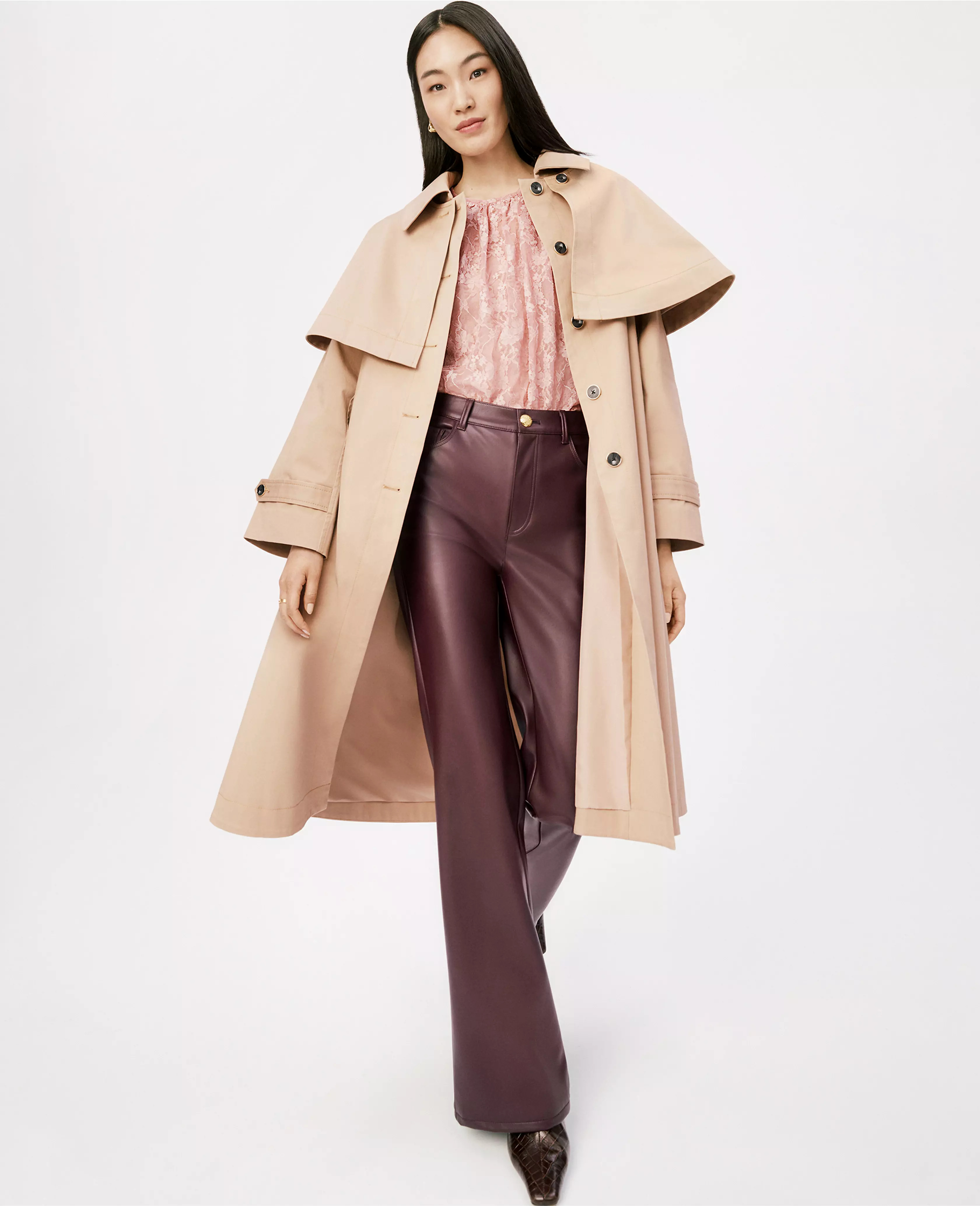 The Faux Leather Flare Pant | Ann Taylor