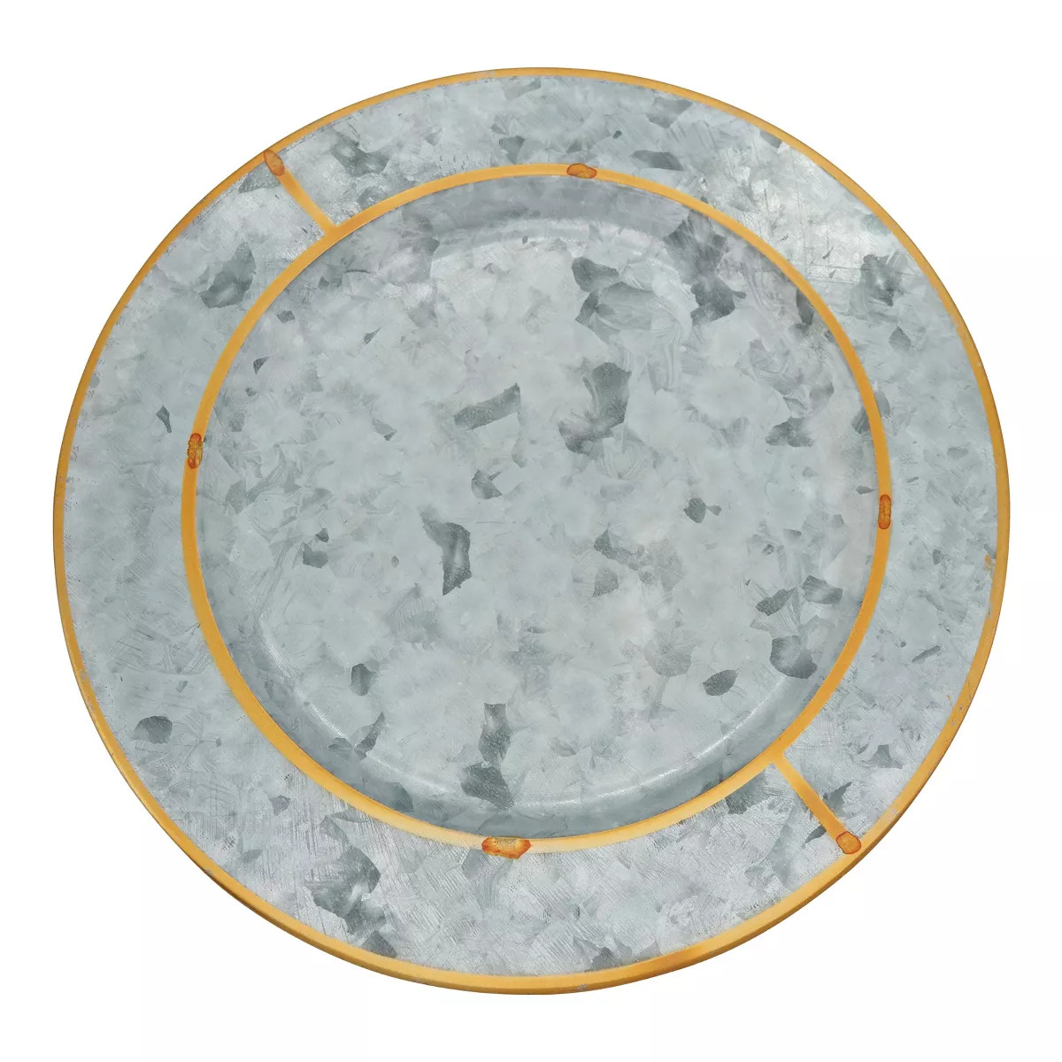 Saro Lifestyle Gold Rim Galvanized Charger, 13" Ø Round, Silver (Set of 4) | Target