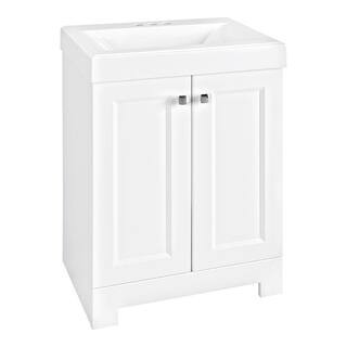 Glacier Bay Shaila 24.5 in. W Bath Vanity in White with Cultured Marble Vanity Top in White with ... | The Home Depot